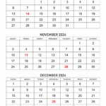 Printable October November 2024 December Calendar Printable Calendar