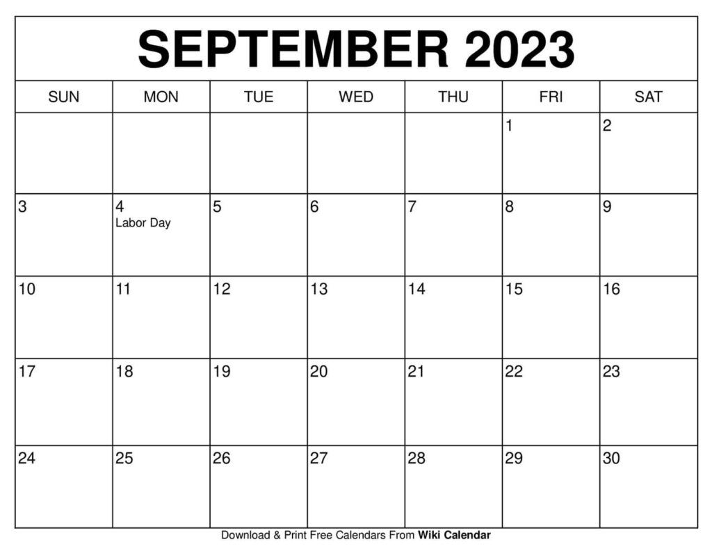 Printable September 2023 Calendar With Holidays 2023 Printable Calendar