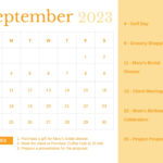 Printable September 2023 Monthly Calendar Template In Illustrator EPS