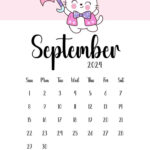 Printable September 2024 Cute Calendar Cat Theme FREE PDF Cute