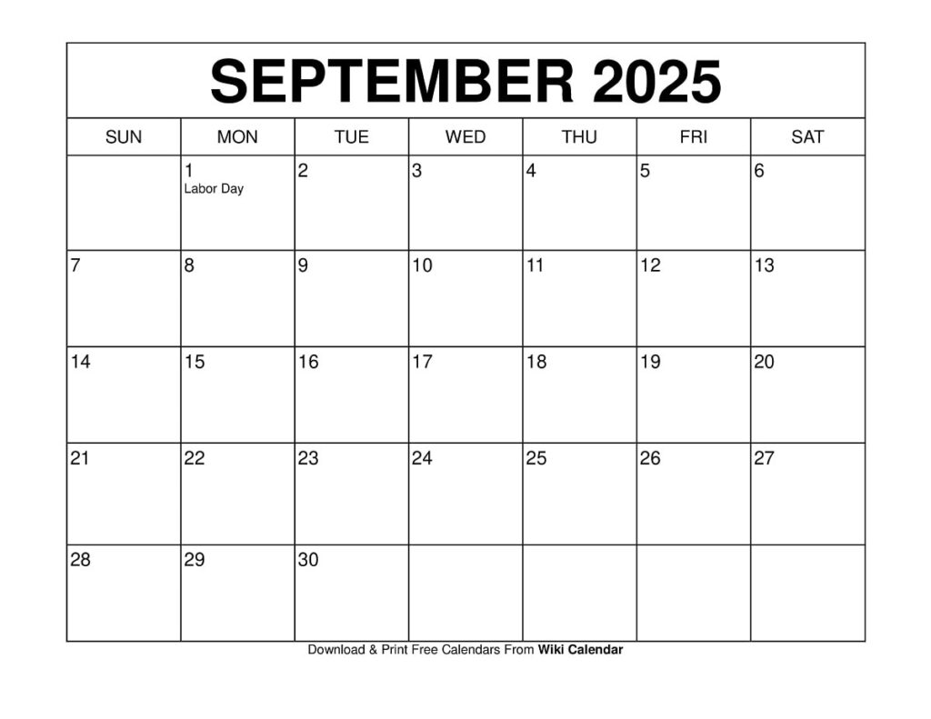 Printable September 2025 Calendar Wiki Calendar Apache OpenOffice 
