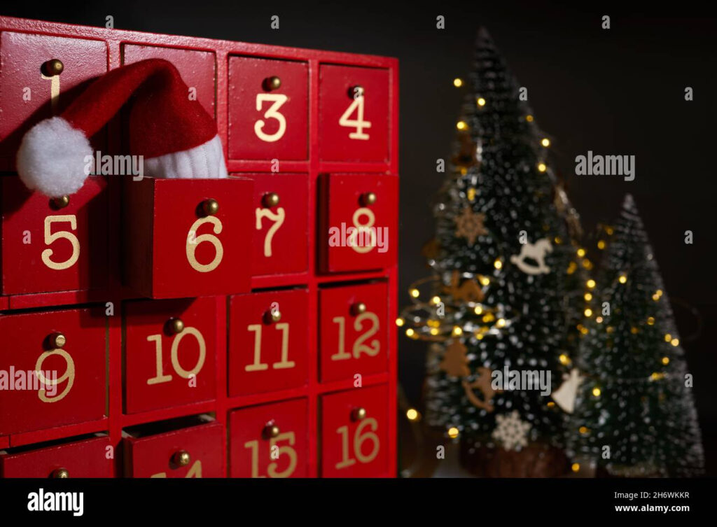 Red Advent Calendar 6th December Saint Nicholas Day Stock Photo Alamy