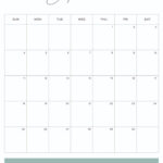 Sage Green Cute September 2022 Free Calendar Printable For Bullet