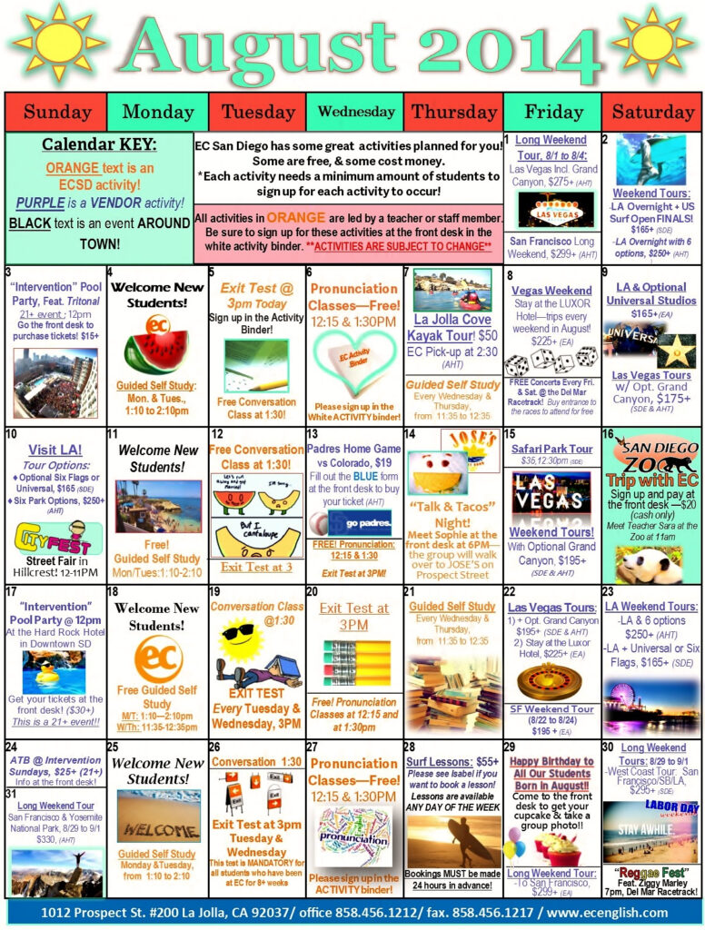 San Diego Calendar Of Events August 2025 Miranda Terry