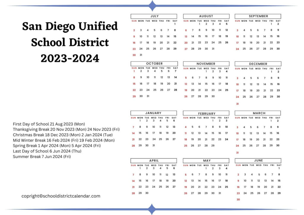 San Diego Unified Calendar 2025 2025 26 Sonya Elianore