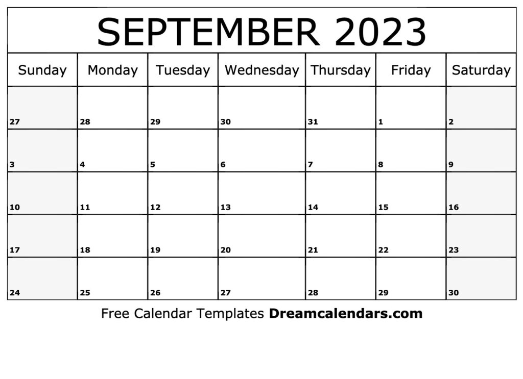 September 2023 Calendar Free Printable With Holidays And Observances