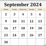 September 2025 Calendar Printable Monday Start Madeleine Johnston