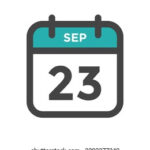 September 23 Calendar Day Calender Date Stock Vector Royalty Free