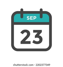 September 23 Calendar Day Calender Date Stock Vector Royalty Free 