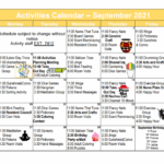 September Activities Calendar