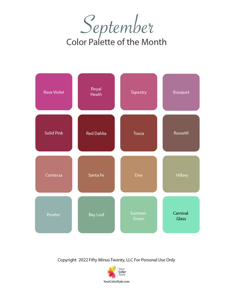 September Color Palette Of The Month 2023 September Colors Color 