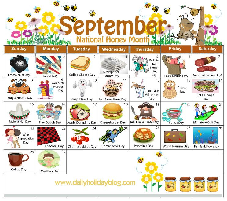 September Daily Holiday Calendar Holiday Calendar Wacky Holidays 