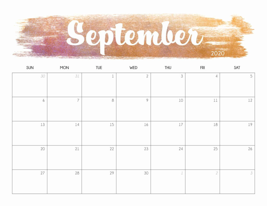 September Free Printable Calendar You Will Find September 2023 