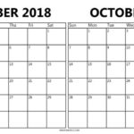 September October Printable Calendar