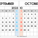 September October Printable Calendar