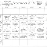 September Preschool Activity Calendar Devan Stafani