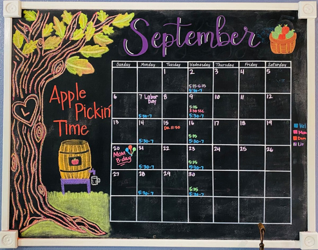 September Whiteboard Calendar Ideas