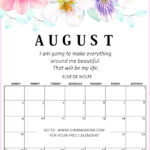 Show A Calendar For The Month Of August Jessica Thomson