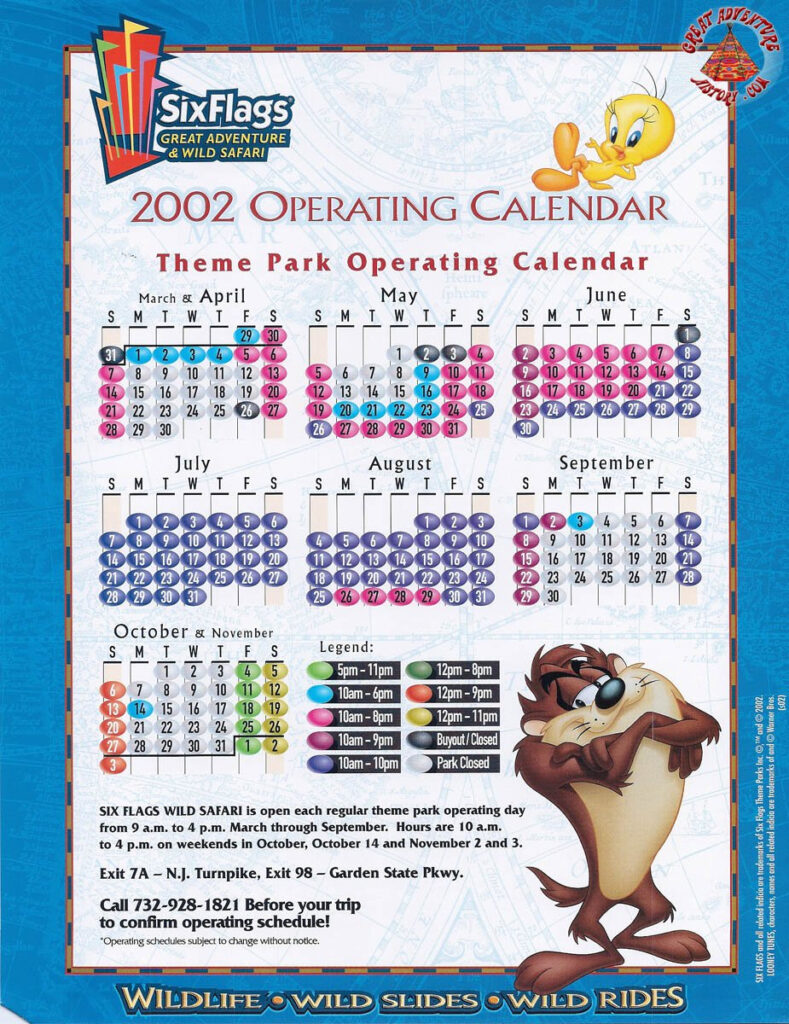 Six Flags Calendar 2024 Jean Robbie