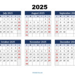 Six Month Calendar 2024 2025 Printable PDF 6 Months Calendar