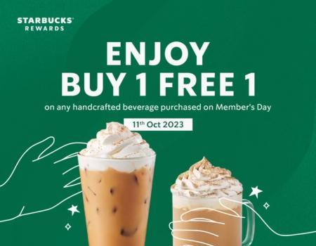 Starbucks Promotion Member 39 s Day Buy 1 FREE 1 11 Oct 2023 