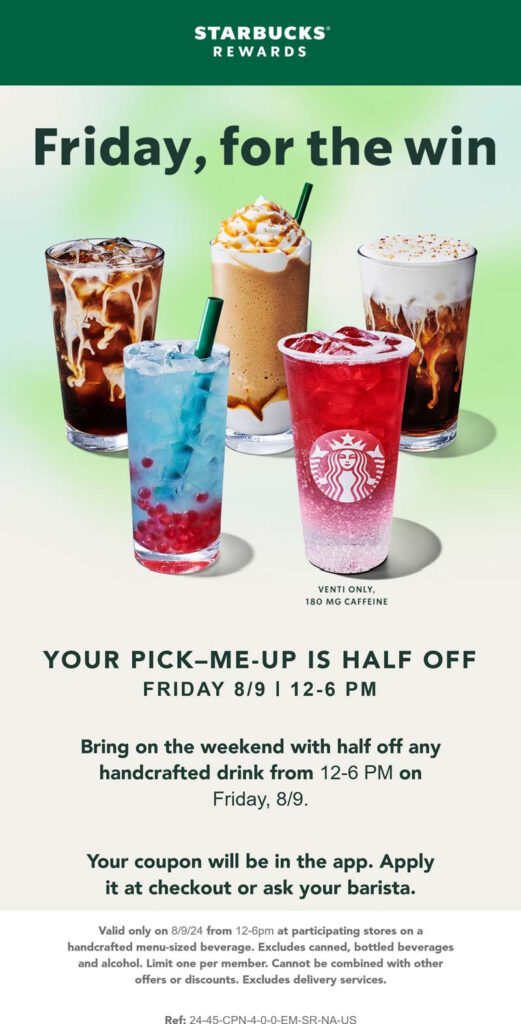 Starbucks September 2024 Coupons And Promo Codes 
