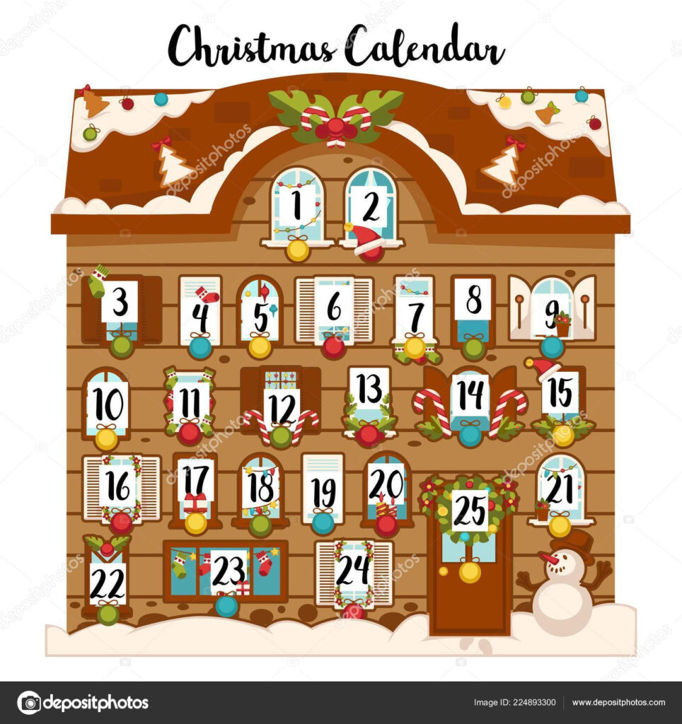 Sweet December Christmas Advent Calendar Dates Traditional Decoration 