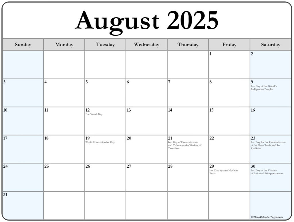The Month Of August 2025 Hugo J Brier
