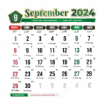 Vector Calendar Sep 2024 Della Farrand
