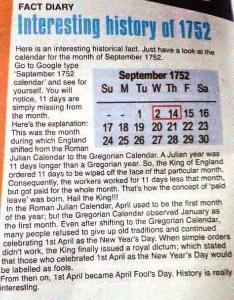 Why Are 11 Days Missing In September 1752 Calendar Life In Saudi Arabia