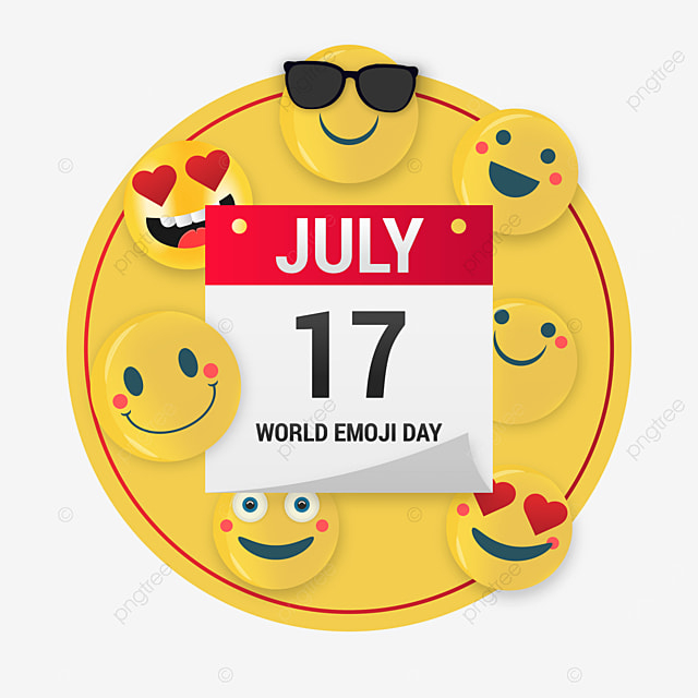 World Emoji Day Vector Hd PNG Images World Emoji Day With Calendar Of 