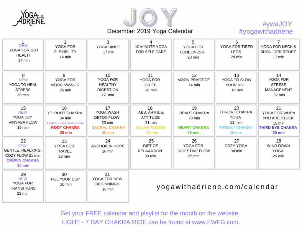 Yoga With Adriene August 2025 Calendar Bryna Colline