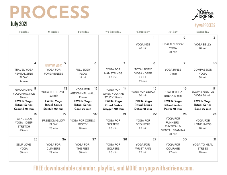 Yoga With Adriene Move Calendar Customize And Print